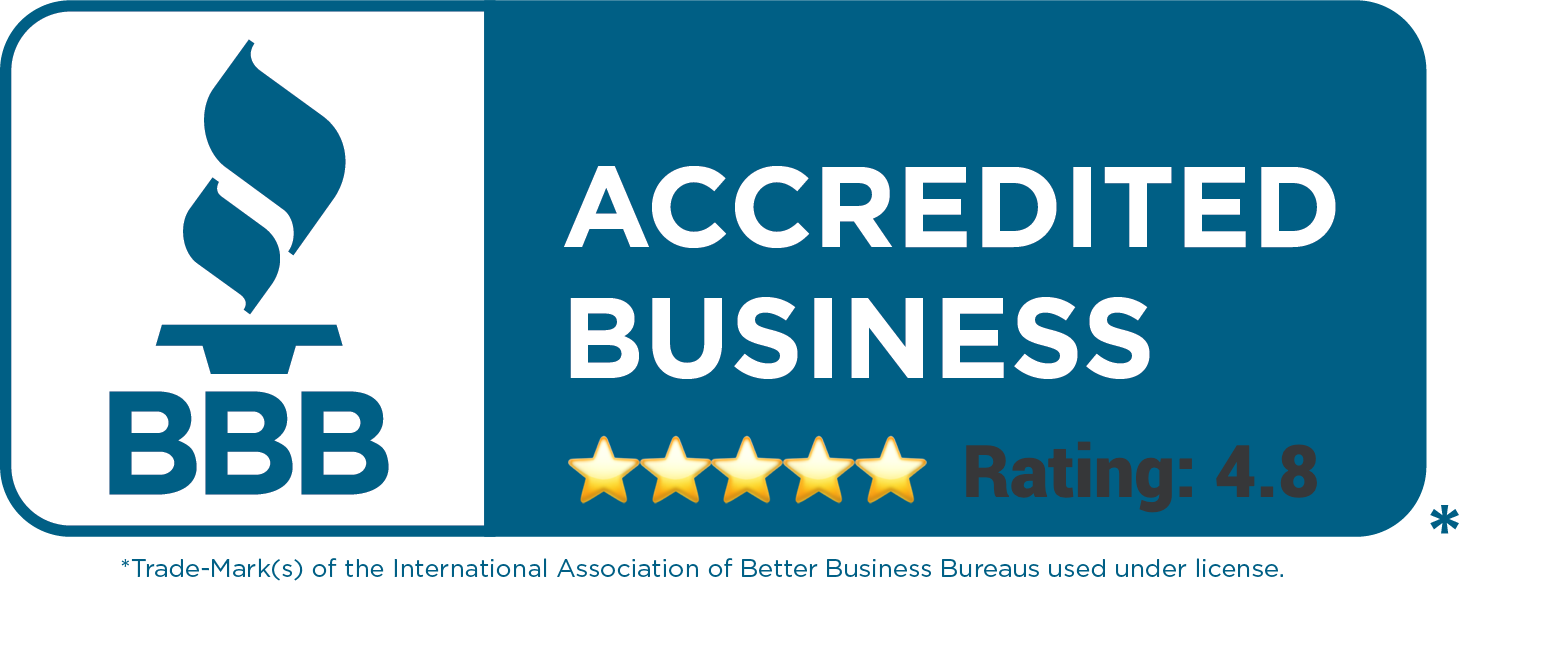 BBB Accredited Business — 4.8 Star Rating