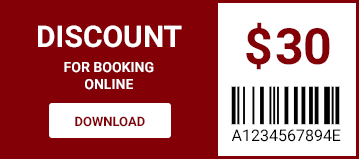 Coupon: $30 off for booking online